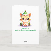 Kawaii Kerstkitten en Gelukkig Nieuwjaar Kaart (Achterkant)