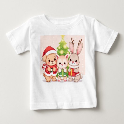 Kawaii Kerstmis Baby Dieren (Voorkant)
