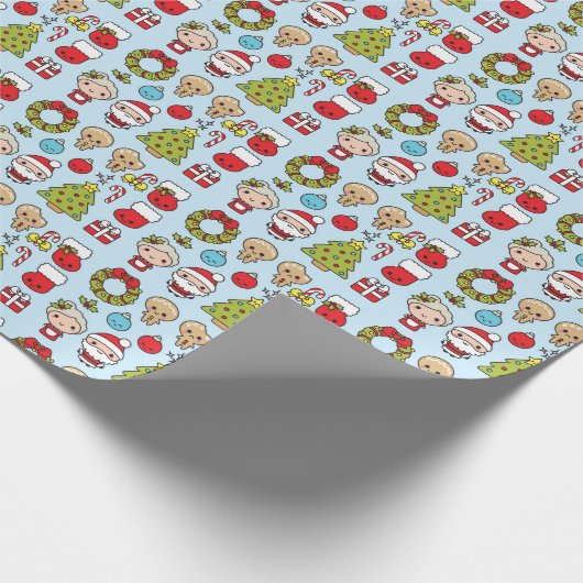 Kawaii Kerstmis Cadeaupapier (Hoek)