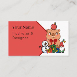 Kawaii Kerstmis Capybara - Festieve Cadeaus en Kab Visitekaartje