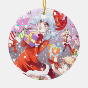 Kawaii Kerstmis Keramisch Ornament