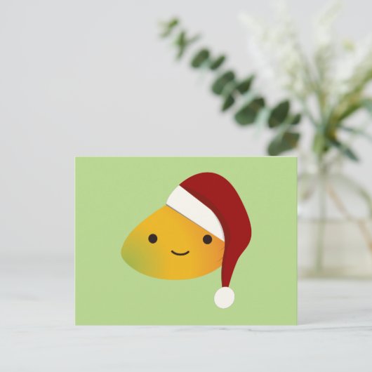 Kawaii Kerstmis Mango Feestdagenkaart (Staand voorkant)