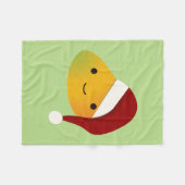 Kawaii Kerstmis Mango Fleece Deken (Voorkant (Horizontaal))