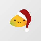 Kawaii Kerstmis Mango Raamsticker (Vel)