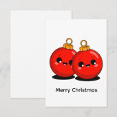 Kawaii Kerstmis – Minimaal Kerstfeest Bedankkaart (Voorkant / Achterkant)
