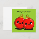 Kawaii Kerstmis – Minimaal Kerstfeest Feestdagenkaart (Voorkant / Achterkant)