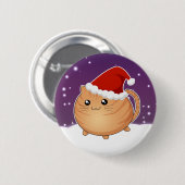 Kawaii Kerstmis oranje tabby kitty cat Ronde Button 5,7 Cm (Voorkant /achterkant)