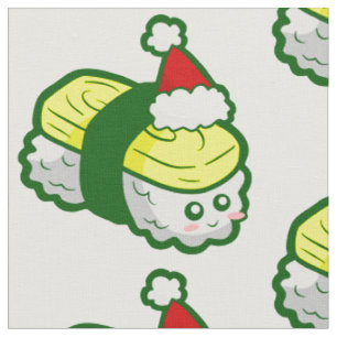 Kawaii Kerstmis Tamago Sushi Santa Stof