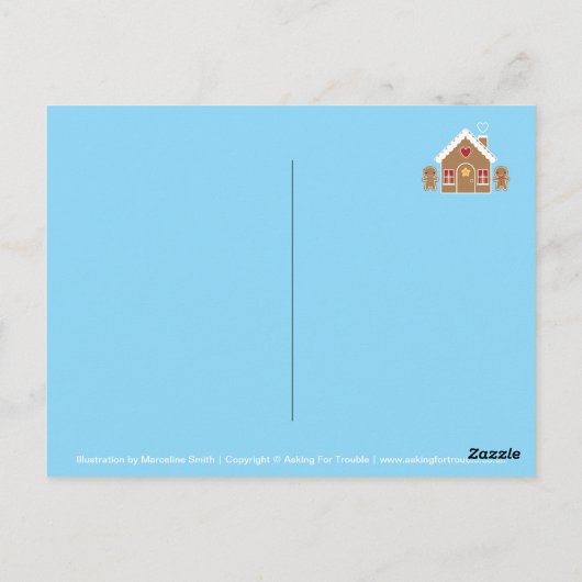 Kawaii-kerstontbijt Briefkaart (Achterkant)