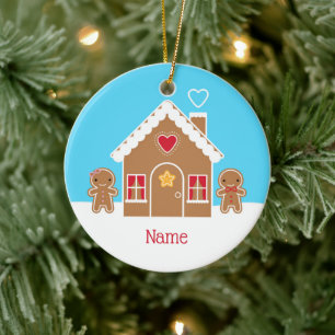 Kawaii-kerstontbijt Keramisch Ornament