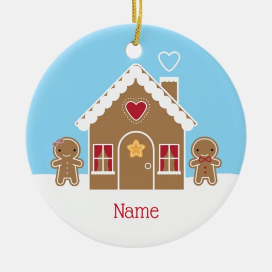 Kawaii-kerstontbijt Keramisch Ornament (Voorkant)