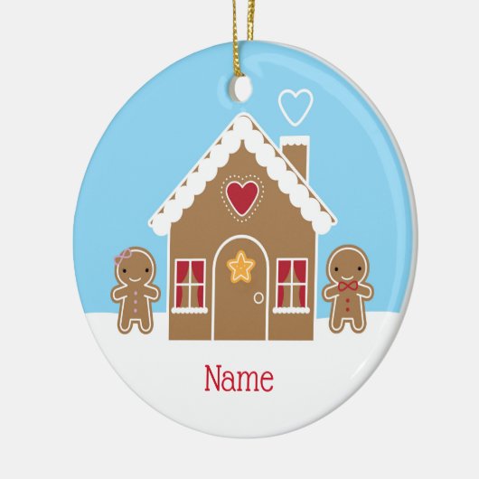 Kawaii-kerstontbijt Keramisch Ornament (Links)