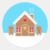 Kawaii-kerstontbijt Ronde Sticker (Voorkant)