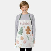 Kawaii Kerstpatroon | Kinderen Schort met Naam (Gedragen)