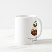 Kawaii Kerstpudding Grappig Gepersonaliseerd Cadea Koffiemok (Voorkant rechts)