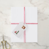 Kawaii kersttags cadeaulabel (Met Touw)