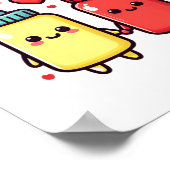 Kawaii Ketchup en Mosterd Grappig BFF Matching Bes Poster (Hoek)