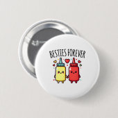 Kawaii Ketchup en Mosterd Grappig BFF Matching Bes Ronde Button 5,7 Cm (Voorkant /achterkant)