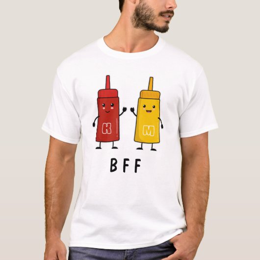 Kawaii Ketchup & Mustard: Beste vrienden voor alti T-shirt (Voorkant)