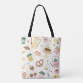 Kawaii Keuken Theeliefhebbers en Bakkerij Design Tote Bag (Achterkant)