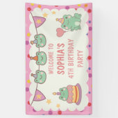 Kawaii Kikker Aangepaste Verjaardag Spandoek (Verticaal)