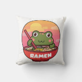 Kawaii kikker eet ramen kussen (Voorkant)