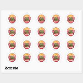 Kawaii kikker eet ramen ronde sticker (Vel)