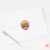 Kawaii kikker eet ramen ronde sticker (Envelop)