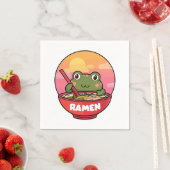 Kawaii kikker eet ramen servet (Insitu)