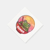Kawaii kikker eet ramen servet (Hoek)