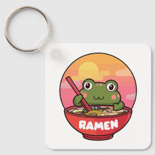 Kawaii kikker eet ramen sleutelhanger