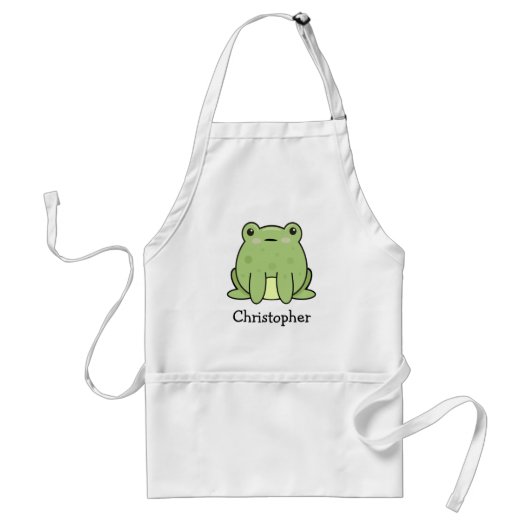 Kawaii kikker, gepersonaliseerde pad standaard schort (Voorkant)