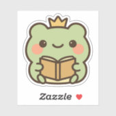 Kawaii Kikker Het lezen van een boek Sticker (Vel)
