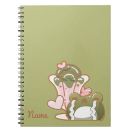 Kawaii kikker met Matcha cake gepersonaliseerd not Notitieboek