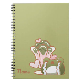 Kawaii kikker met Matcha cake gepersonaliseerd not Notitieboek