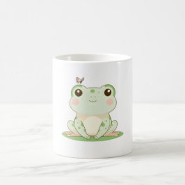 Kawaii kikker met vlinder Cute natuur ontwerp Koffiemok