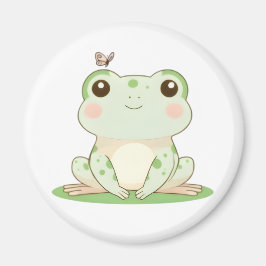 Kawaii kikker met vlinder Cute natuur ontwerp Magneet