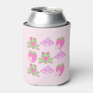 Kawaii Kikker, Paddestoel en Aardbei Blikjeskoeler