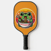 Kawaii Kikker Slurping Ramen Noodles Kleurrijke An Pickleball Paddle (Voorkant)
