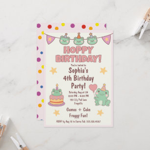 Kawaii Kikker, Verjaardagsfeestje Hoppy Kaart