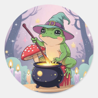 Kawaii Kikkerheks Sticker – Cute Toverdrank Kikker