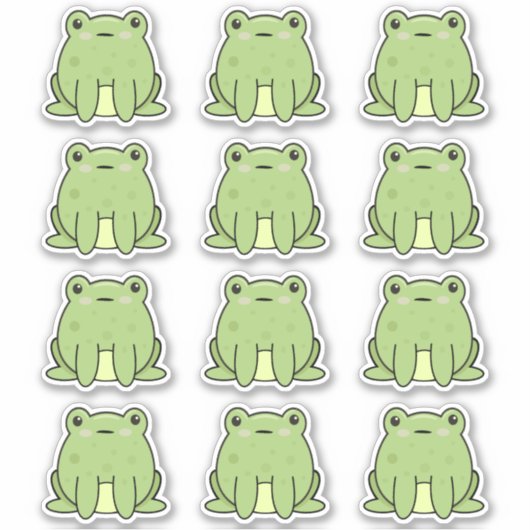 Kawaii Kikkers Sticker (Voorkant)