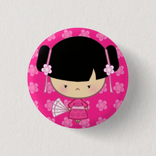 Kawaii Kimono Badge Ronde Button 3,2 Cm (Voorkant)