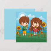 Kawaii Kinder Feestdagenkaart (Voorkant / Achterkant)