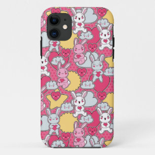 Kawaii kinderpatroon met leuke krabbels Case-Mate iPhone case