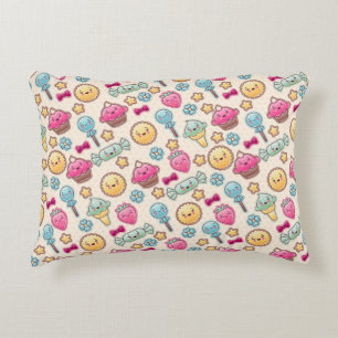 Kawaii-kinderpatroon met schattige doedels accent kussen