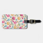 Kawaii-kinderpatroon met schattige doedels bagagelabel (Voorkant horizontaal)