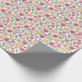 Kawaii-kinderpatroon met schattige doedels cadeaupapier (Hoek)