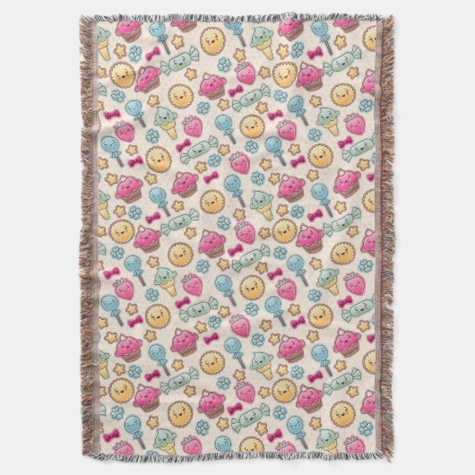 Kawaii-kinderpatroon met schattige doedels deken (Voorkant Verticaal)