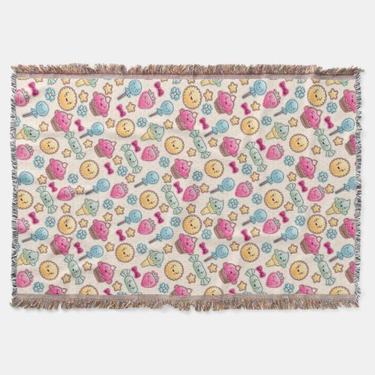 Kawaii-kinderpatroon met schattige doedels deken (Voorkant)